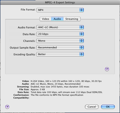 PcP Encodings - MPEG-4 High - Audio Settings